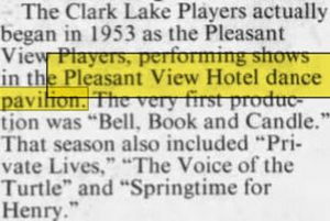 Pleasant View Hotel and Dance Pavillion - Aug 20 2000 Article (newer photo)